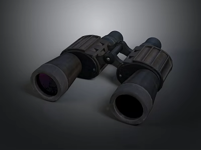 Classic Black Binoculars Electronic Device With Optic Lenses And Vintage Design 3d model