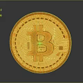 Bitcoin Themed Decorative Ornament Set With Golden Coin Design And Shiny Surface