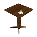Simple Square Wooden Dining Table with Coffee Cup on Top and Natural Design