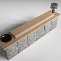 Modern Reception Front Desk Homestay Hotel Front Desk Cashier 3d model