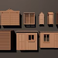 Wooden Garden Storage Sheds With Various Designs Including Doors Windows And Lattice Panels