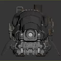 Steampunk Mechanical Creature With Tracks Pipes Chimneys And Metal Claws