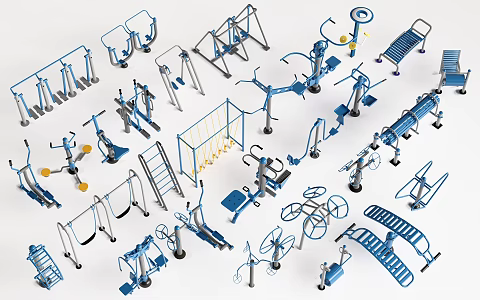 Modern Outdoor Fitness Equipment Outdoor Fitness Facilities Sports Facilities Sports Equipment 3d model