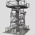 Heavy-duty Industrial Steel Tower Structure With Spherical Top Device And Metal Framework And Observation Platform
