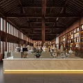 Traditional Chinese Antique Porcelain Exhibition Hall With Classic Wooden Structure And Diverse Pottery