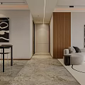 Modern Living Dining Room Featuring Beige Sofa TV Cabinet Decorative Painting Area Rug And Plant
