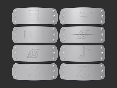 Naruto Headband Animation Jewelry Ninja Village Legend 3d model