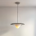Modern Pendant Light Featuring Metal Ring Frame Multiple Cables And Cone Shade For Interior 3d model