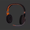 Black and Orange Over Ear Headphones with Built in Microphone and Soft Ear Cushions