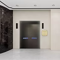 Modern Elevator Double Doors With Stainless Steel Design In Building Interior