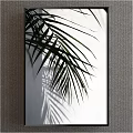 Modern Framed Plant Art With Palm Leaf Shadow On White Background 3d model
