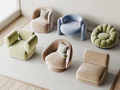Modern Lounge Chair Modern Single Sofa 3d model
