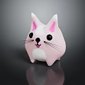 Cute Pink Cat Shaped Piggy Bank With White Ears Black Eyes And Whiskers