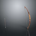 Traditional Wooden Bow And Arrow Display As Classic Hunting Weapon On Dark Background