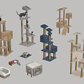 Various Cat Daily Supplies With Trees Beds Scratching Posts And Pet Accessories