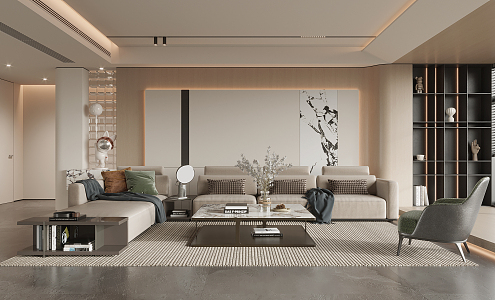 modern living room home living room 3d model