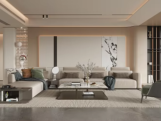 modern living room home living room 3d model