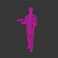 Man In Dark Leather Jacket Holding Guns In Both Hands Against White Background