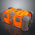 Orange And Gray Industrial Style Storage Box With Panel Structure For Daily Household Use