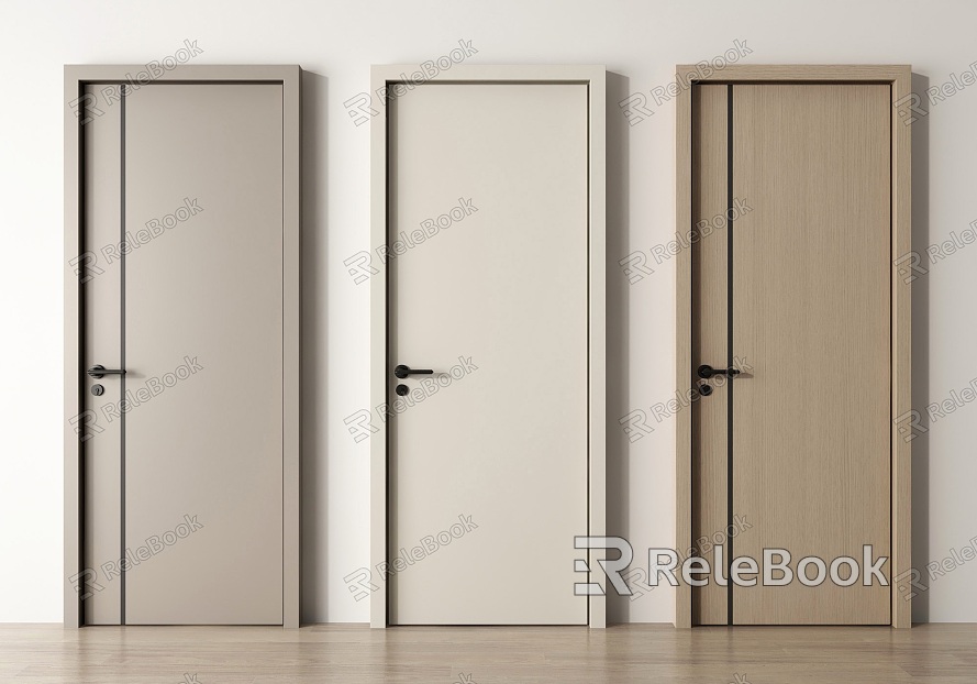 Single door swing door solid wood door bedroom door wooden door room door model