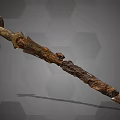 Ancient Rusted Sword Historical Weapon Featuring Worn Hilt and Corroded Blade 3d model