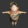 Cute 3D Scout Boy Character with Yellow Cap Orange Scarf Badges Arms Outstretched