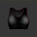 Gray Sports Bra With Pink Trim V Neck Design For Athletic Wear