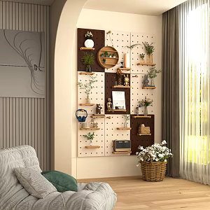 Modern Life Balcony Cave Board Plant Shelf 3d model