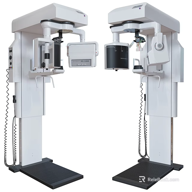 Modern Dual Unit Standing Medical Diagnostic Imaging Equipment With Advanced Features 3d model 
