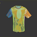 Orange And White T shirt With Colorful Cartoon Characters Rocket Text And Number 4