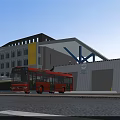 Aerial Planning of Commercial Building Complex With Parking Lots Vehicles Roads and Green Areas