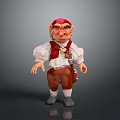 Fantasy Gnome Character With Red Hat White Shirt Brown Pants And Waist Bag