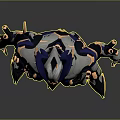 Futuristic Sci Fi Mechanical Armor 3D Model In Blue White With Gold Accents