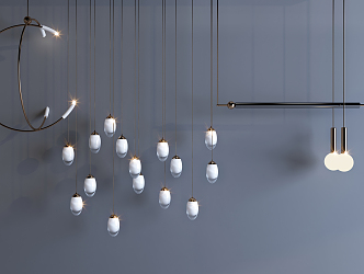 Modern chandelier combination 3d model