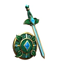 weapon sword shield game equipment sword shield cold weapon 3d model