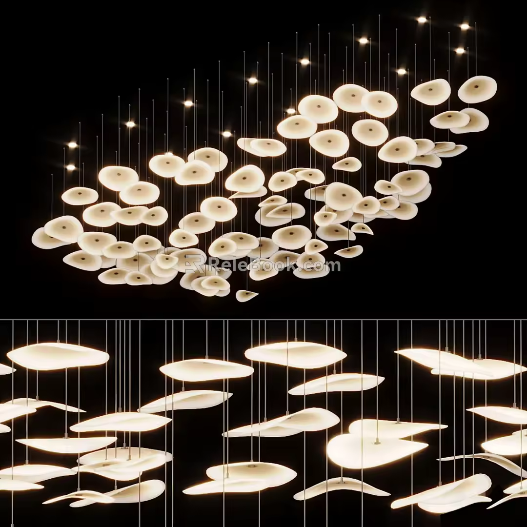 Modern large crystal chandelier 3d model