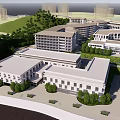 Modern Multi story Building Complex With Greenery Trees Lawn And White Exterior Layout