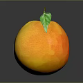 Fresh Ripe Orange with Green Leaf on Dark Background Vibrant Citrus Fruit