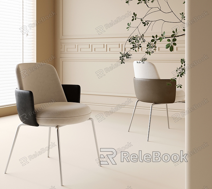 Modern Dining Chair Single Chair Leisure Chair model