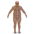 3D Human Character Model With Braided Beard And Minimal Clothing Design 3d model