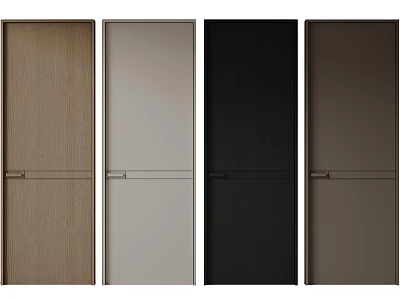 Modern Minimalist Flush Doors in Various Colors with Contemporary Design and Sleek Surface 3d model