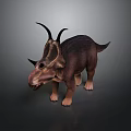Realistic Triceratops Dinosaur 3D Model With Standing Posture And Texture
