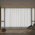White Sheer Curtains And Beige Thick Drapes In Bright Room With Sunlight Wooden Floor Chair