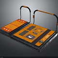 Portable Orange And Black Equipment With Handles Control Panels Buttons And Indicators