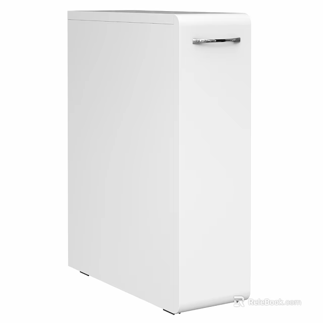 Modern White Washbasin Vanity Cabinet With Sleek Design And Single Handle 3d model 