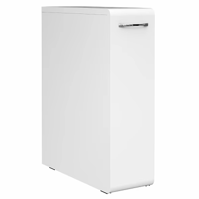 Modern White Washbasin Vanity Cabinet With Sleek Design And Single Handle 3d model