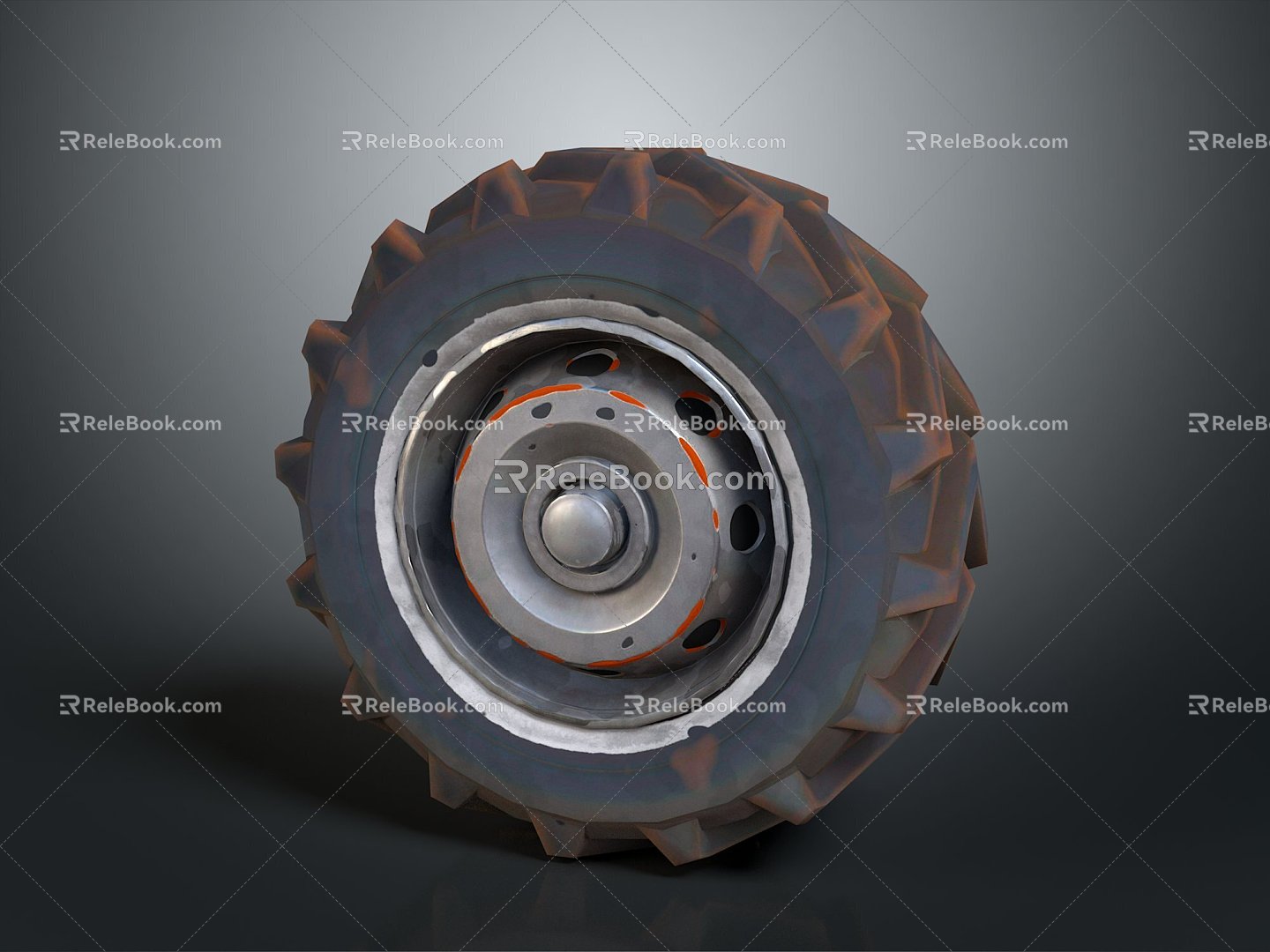 Modern tire tire wheel hub 3d model