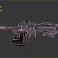 Browning Machine Gun Browning Gatling White Machine Gun Machine Gun Bullet Military 3d model