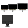 Modern Television With Black Screen Golden Stripes And Silver Metal Stand