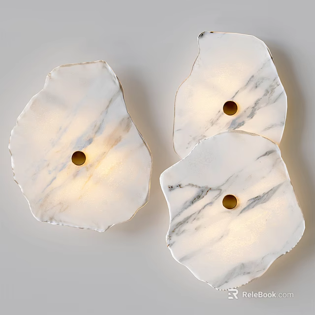 Modern Marble Wall Lamps With Irregular Shape And Soft Lighting 3d model